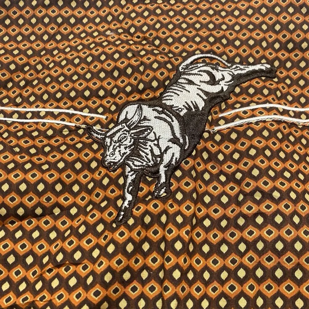 Cowboy Hardware Youth Boy's Six Star Print Rust Snap Shirt Size XL 14/16